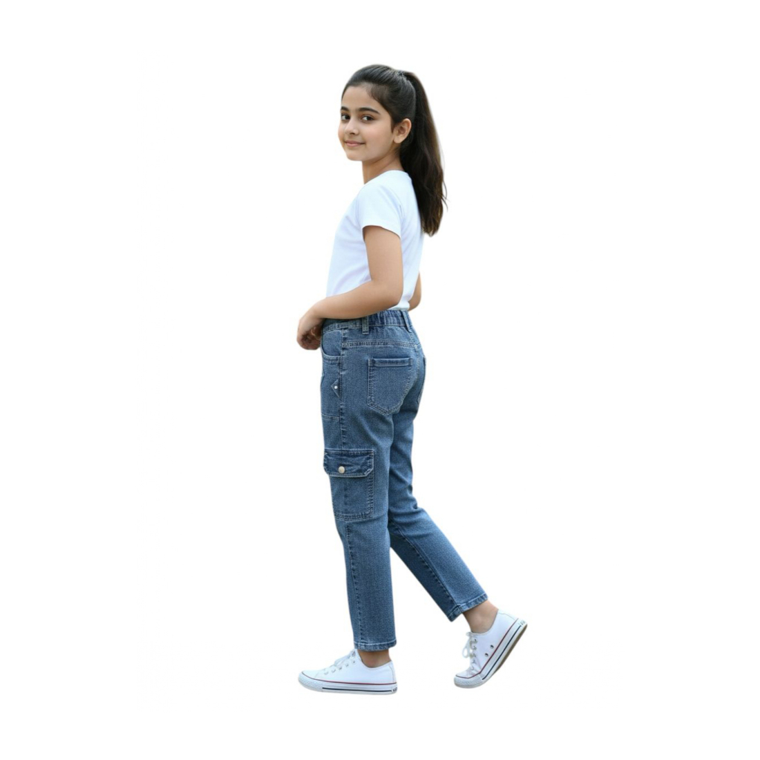 Sky Blue Cargo Jeans 3